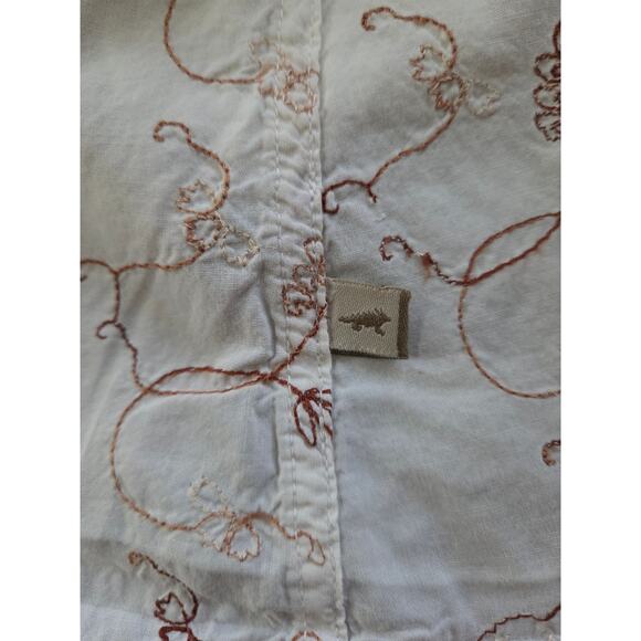 Horny Toad Organic Cotton Embroidered Button Down Large Boho Cottagecore Paisley - Picture 14 of 14